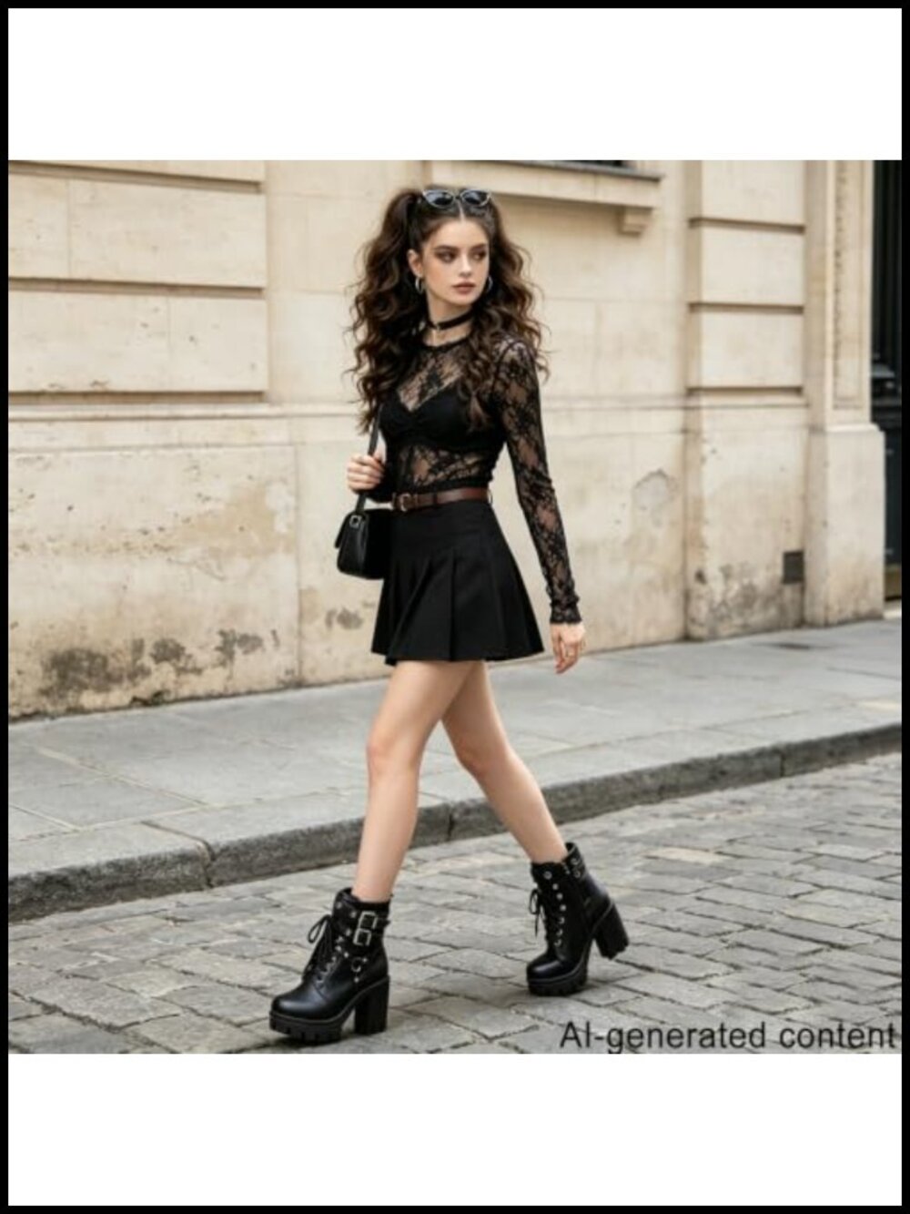 Goth Women Platform High Heel Boots Buckle Combat Ankle Booties - Picture 3 of 6